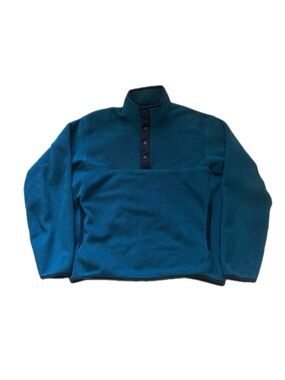 Uniqlo Teal Blue Cowl Turtleneck Fleece Pullover
